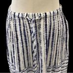 Karen Kane  blue/white tiered maxi skirt. Draw string waist. Size Medium. Photo 2