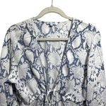 Blue Island  Womens Sz M Deep V Bell Sleeve Blue Snake Print Tunic Swim Coverup Photo 1