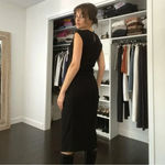 Alexander Wang Wool Knit Crossover Midi Dress Black Size 6 Retail $650 Photo 2