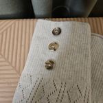 American Eagle Knit Tall Boot Socks Cream Button Detailing One Size Neutral Photo 5