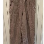 Tahari  Essentials 100% Linen Pull On Pants Size Medium Wide Leg Brown Beach Boho Photo 0
