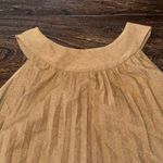 Free People  Pleated Love Metallic Mini Dress Gold Brown Large L  NWT Photo 3