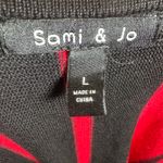 Sami & Jo  red and black colorblock wrap top midi sweater dress size large Photo 3