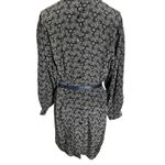 Argenti Vintage Black White Tan Geometric Long Sleeve Shirt Dress 4P Black Photo 10