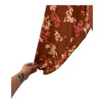 Kaileigh  Brown Floral Wrap Blouse Romantic Peplum Fall Bobo Preppy Office Top M Photo 7