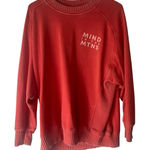 Aerie Small Coral Red Pink Oversized Mind In The Mountains Loungewear Sweater Photo 0