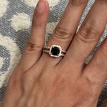 Size 8 Fragrant Jewels Wicked Ring Black Stone Rose Gold Band elegant Photo 2