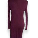 Time & Tru Womens Cardigan Sz M Long Open Front Sweater Ribbed Knit Plum Photo 1