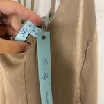 She & Sky  Satin Metallic Gold Slip Dress Photo 2