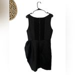 Alice + Olivia Black Textured Gathered Skirt Dress Zip Back Size 8 Photo 1