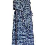 Gibson Latimer  Summer Blooms Asymmetrical V-Neck Wrap Tie High Low Dress Size S Photo 0