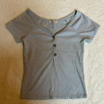 Caution to the Wind Light Blue Fitted Shirt Photo 0