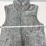 Abercrombie & Fitch Vest Women Small Sherpa Fleece Jacket Gray Leather Pocket S Photo 8