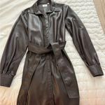 Wilfred Aritzia  Dark Brown Leather Jacket Photo 4