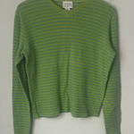 Ann Taylor Vtg 90s Y2K Stripped Thermal Long Sleeve Top Size Small π² Photo 0