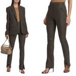 ALC Frank A.L.C. Edwin Split Plaid Pants Trousers Charcoal Brown Wool Size 2 Photo 2