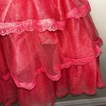 Love Shack Fancy Pink Tulle Ruffled ZoRina Lace Trim Mesh Mesh Dress 00 Photo 1