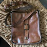 Patricia Nash  Leather Purse Venezia Pouch Saddle Brown Crossbody Bag Photo 0