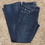 Women’s Zipper Bootcut Jeans Size 9 Rhinestone Embroidered Pockets Stretch Denim Blue Photo 3