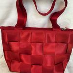 Seatbelt Purse (Red) Woven Neutral Y2K
90s Top Handle Shoulder Bag. Preloved Red Photo 0