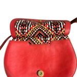 Vera Bradley  Women's Leather Crossbody Purse Red Geometric Pattern‎ Photo 1