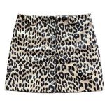 Know One Cares  Leopard print Snap Front Mini Skirt Photo 0