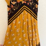 Free People  Sunrise Oblivion Dress – Antique Gold Floral Boho Maxi Rayon size 4 Photo 5