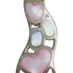 Sterling Silver  PINK BLUE HEARTS NECKLACE PENDANT 925 NEW OLD STOCK Photo 0