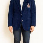 American Vintage Vintage Size 8 Blue Corduroy Preppy Blazer Jacket Photo 0