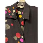 Peter Nygard Vintage  Black Blouse Silk Multicolor Dots‎ Long Sleeve S Photo 5