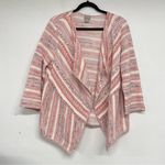 Chico's  Pink & Orange Tweed Open Front Blazer Jacket L Photo 0