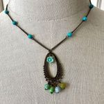 Rachel Blue and green beaded pendant necklace Photo 0