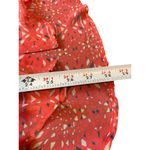 Free People Bright Red/Pink Boho Slouchy Sheer Hi Low Button Up Top S Photo 11