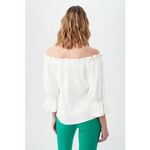 Trina Turk NWT White Antu Off-the-Shoulder Textured Blouse Size Small Photo 1