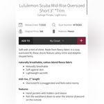 Lululemon NWT Scuba Mid Rise Oversized 3” Shorts College Purple Light Ivory M Photo 6