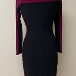 CHAPS Long Sleeve Color Block Dress Black Maroon Small Photo 4