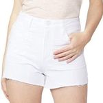 Paige  Women's Margot Short Raw Hem High Rise Hardware in Lived in Crisp White 33 Photo 0