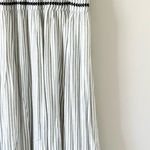 Japna  Maxi Dress with Embroidery Detail in Gray and White Stripe Size L Photo 0