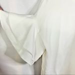 ZARA White Round Neck Short Crepe Ruffle Sleeve Blouse S Photo 4