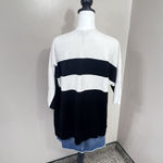 Gap  Wool Drape Open Front Cardigan Sz Medium Black White Striped Western Cozy Photo 4