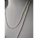 vintage faux pearl single strand long retro necklace White Photo 2