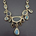 Loft NWT Shades of Blue Drop Dangle Beaded Statement Necklace 20" Collar Bib Photo 8