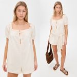 Free People We The Free Daisy Denim Babydoll Romper XL Photo 2