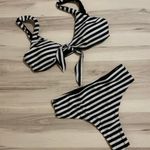 Boutique Black & white striped high waisted bikini Photo 3