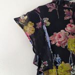Paige  Katharina Silk Black & Floral Print Midi Dress Photo 6