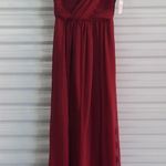 Dessy Collection Vivian Diamond Dress Womens Size 4 Burgundy Maxi Evening Gown Photo 2