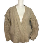 Madewell  Cableknit Fringe Cardigan Sweater Women S Open Merino Wool Fisherman Photo 0