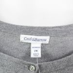 Croft & Barrow  Gray Floral Embroidered Knit Sweater Cardigan New With Tags Photo 2