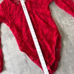 Victoria's Secret sexy red lace bodysuit long sleeve festival romantic womens M Photo 3