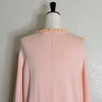 Liz Claiborne Crazy Horse  Vintage Velvet Ruffle Pink Knit Cardigan, Size XL Photo 8